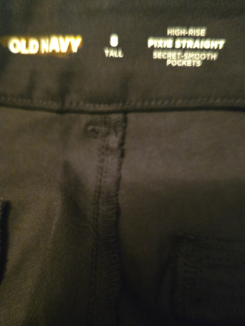 New Old Navy Women's 8 Tall High-rise Pixie Straight Black Ankle Trousers - Picture 4 of 7